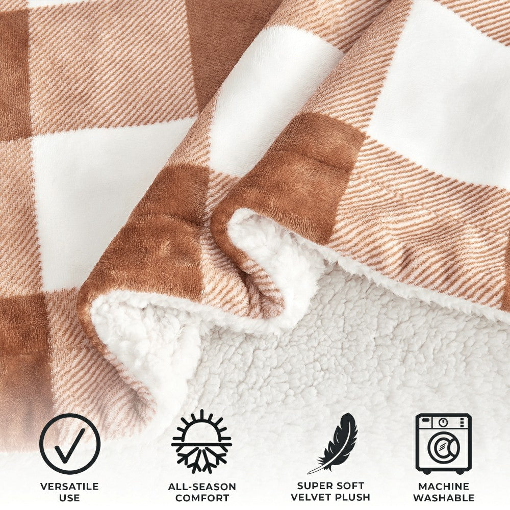 Velvet Plush Sherpa Luxury Bed Blanket - Kinsley Collection | Plow & Hearth
