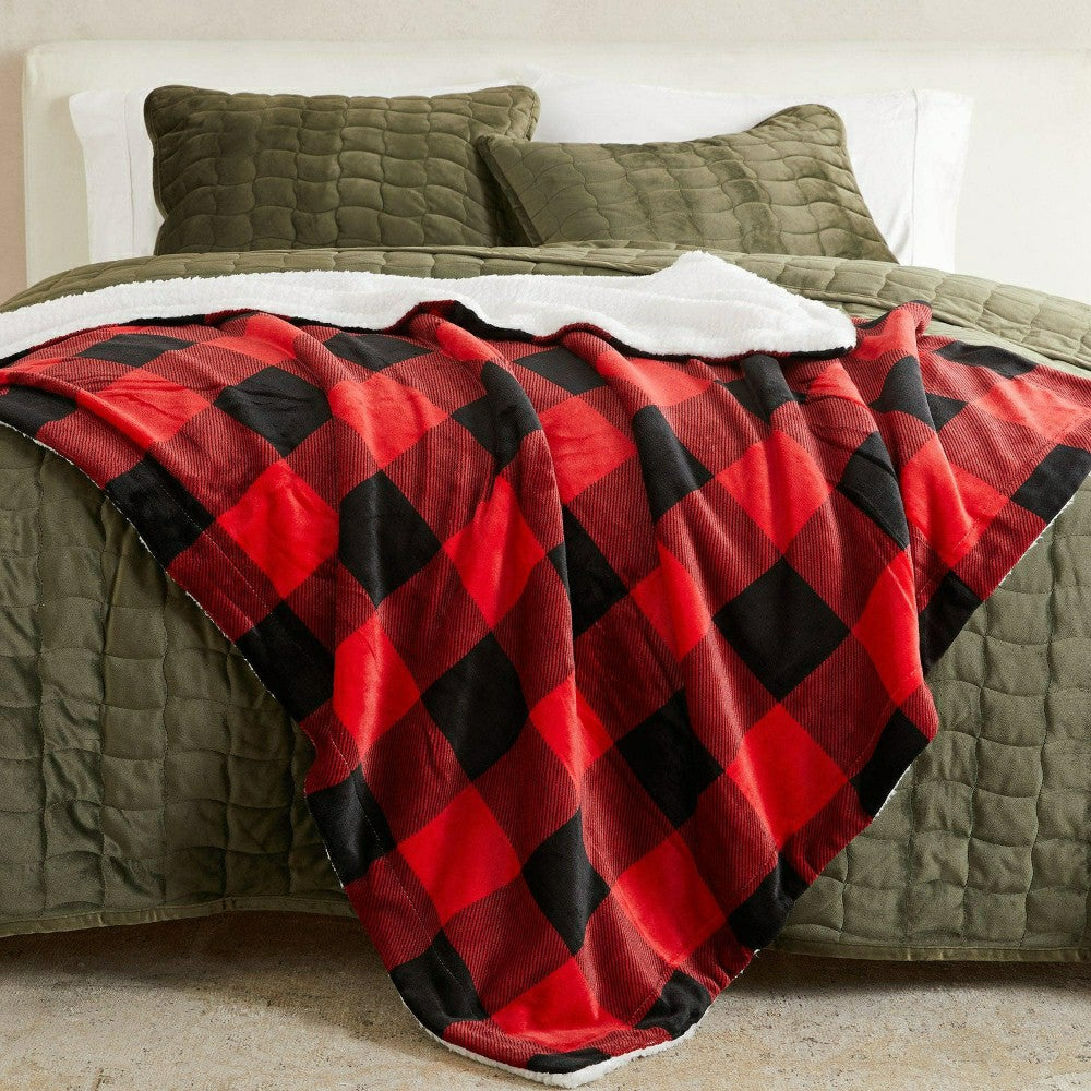Velvet Plush Sherpa Luxury Bed Blanket - Kinsley Collection | Plow & Hearth