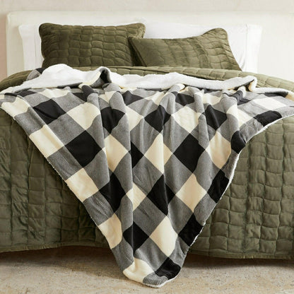 Velvet Plush Sherpa Luxury Bed Blanket - Kinsley Collection | Plow & Hearth