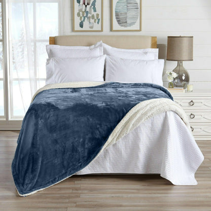 Velvet Plush Sherpa Luxury Bed Blanket - Kinsley Collection | Plow & Hearth