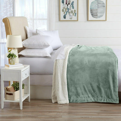 Velvet Plush Sherpa Luxury Bed Blanket - Kinsley Collection | Plow & Hearth