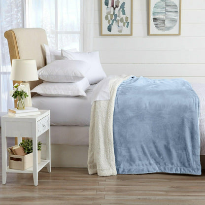 Velvet Plush Sherpa Luxury Bed Blanket - Kinsley Collection | Plow & Hearth