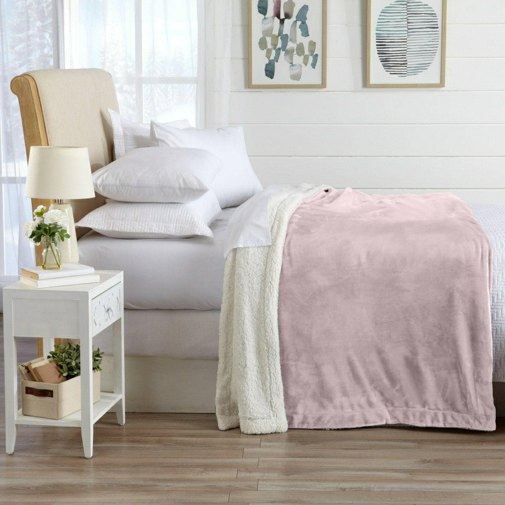 Velvet Plush Sherpa Luxury Bed Blanket - Kinsley Collection | Plow & Hearth