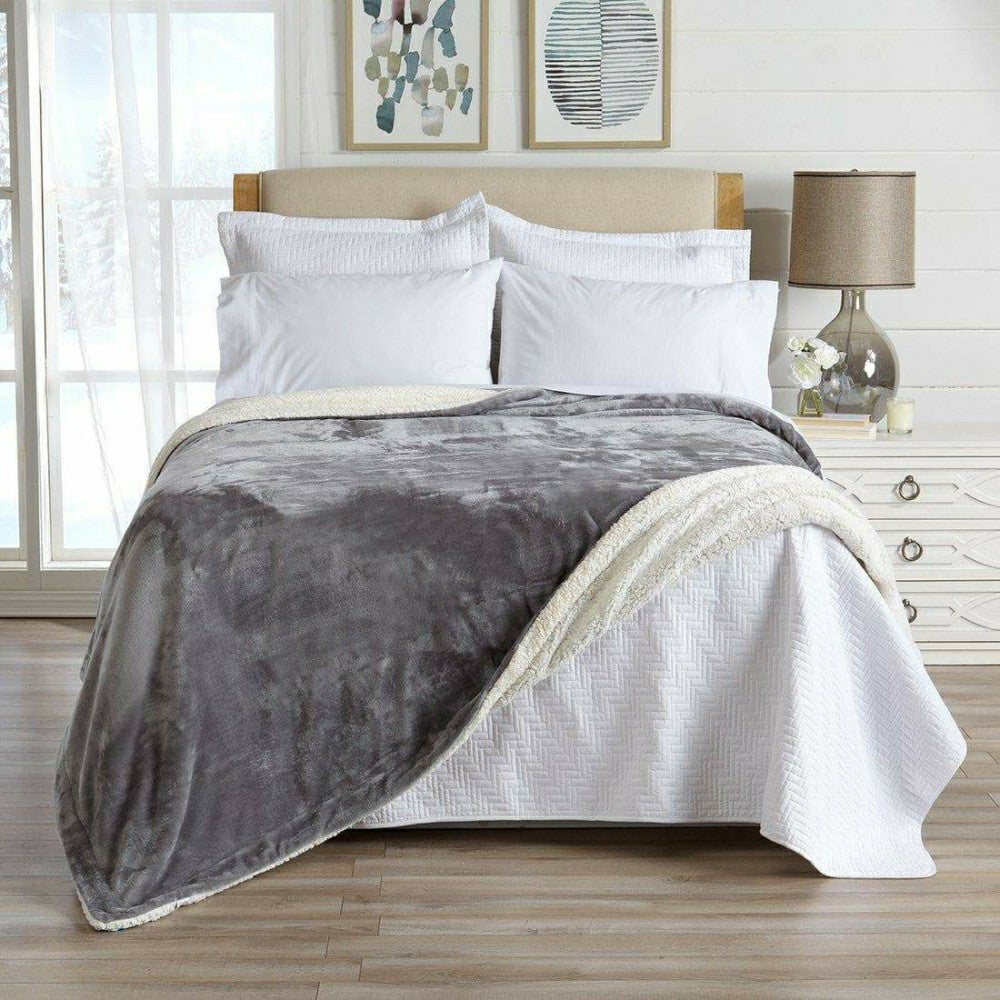 Velvet Plush Sherpa Luxury Bed Blanket - Kinsley Collection | Plow & Hearth