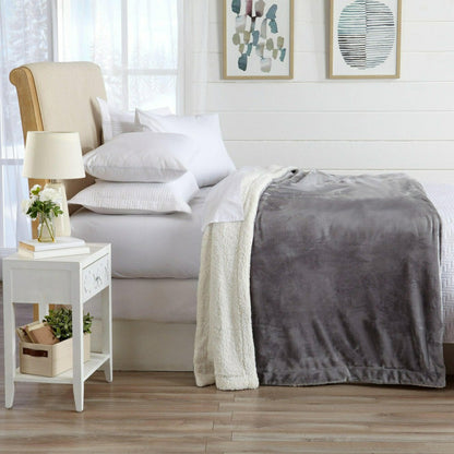 Velvet Plush Sherpa Luxury Bed Blanket - Kinsley Collection | Plow & Hearth