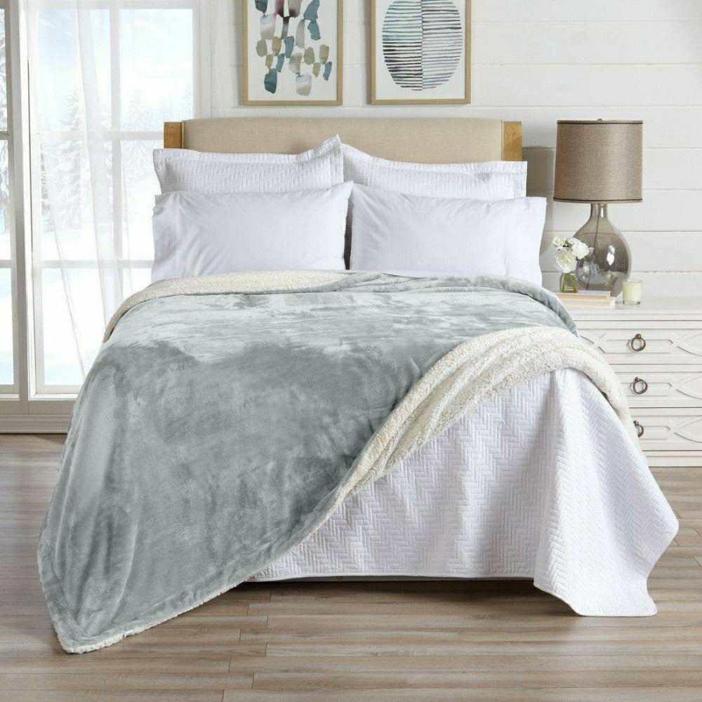 Velvet Plush Sherpa Luxury Bed Blanket - Kinsley Collection | Plow & Hearth