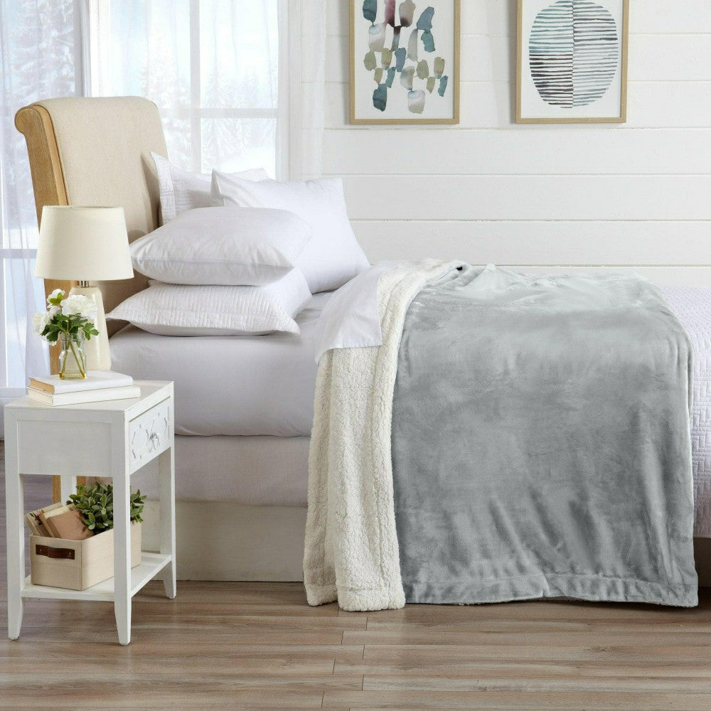 Velvet Plush Sherpa Luxury Bed Blanket - Kinsley Collection | Plow & Hearth