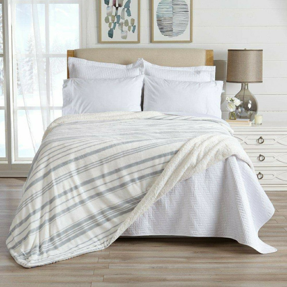 Velvet Plush Sherpa Luxury Bed Blanket - Kinsley Collection | Plow & Hearth