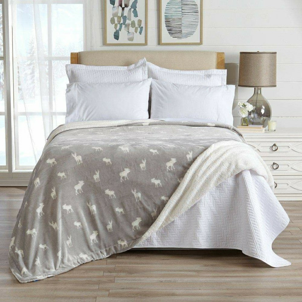Velvet Plush Sherpa Luxury Bed Blanket - Kinsley Collection | Plow & Hearth