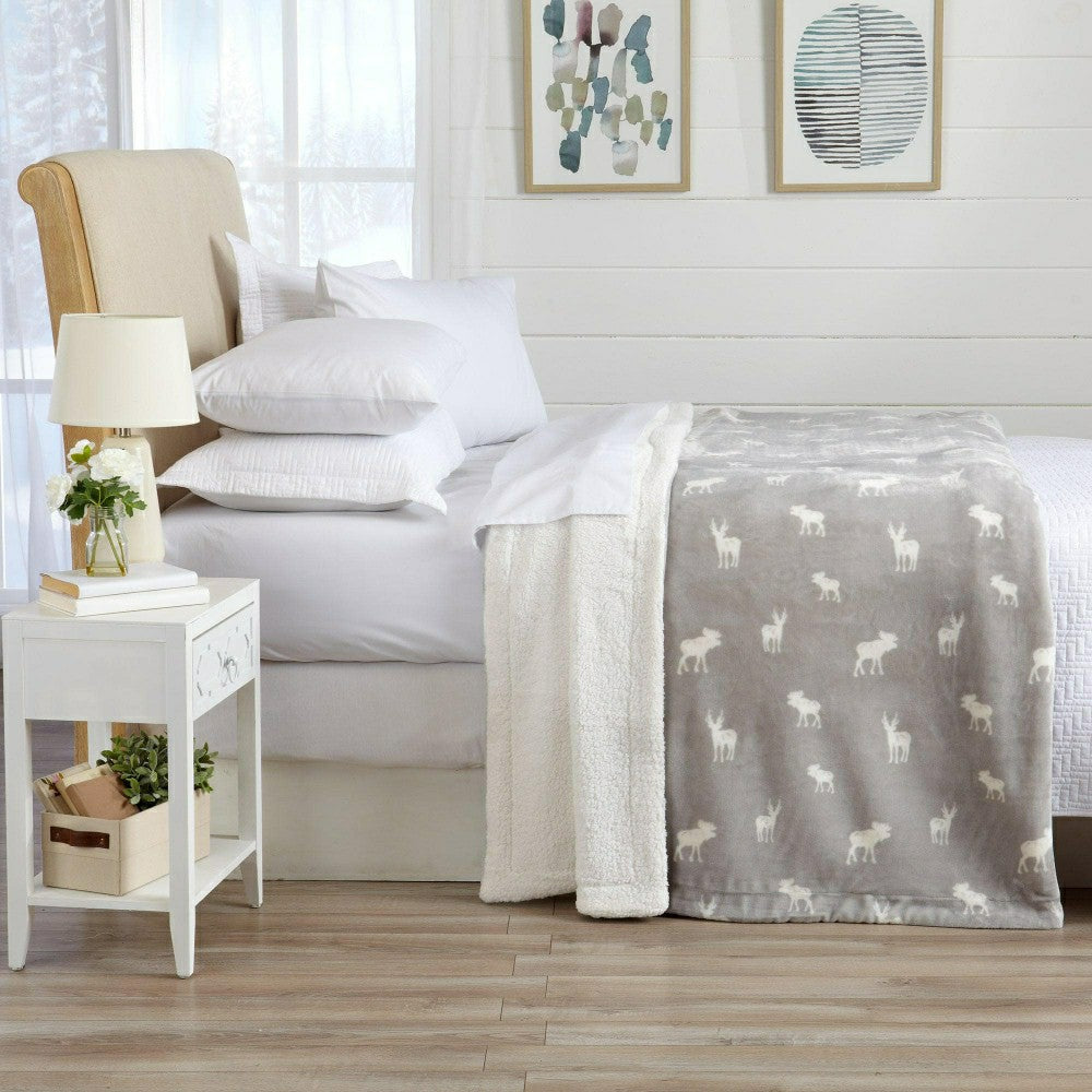 Velvet Plush Sherpa Luxury Bed Blanket - Kinsley Collection | Plow & Hearth