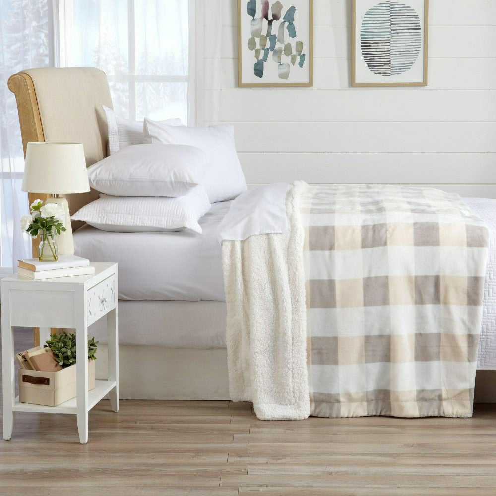 Velvet Plush Sherpa Luxury Bed Blanket - Kinsley Collection | Plow & Hearth