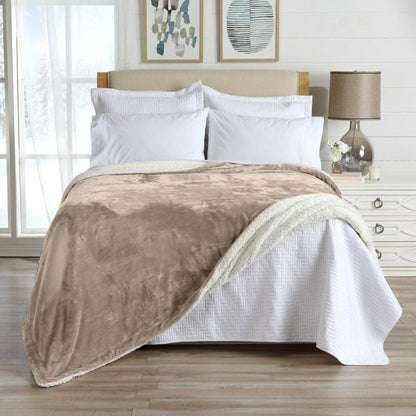 Velvet Plush Sherpa Luxury Bed Blanket - Kinsley Collection | Plow & Hearth