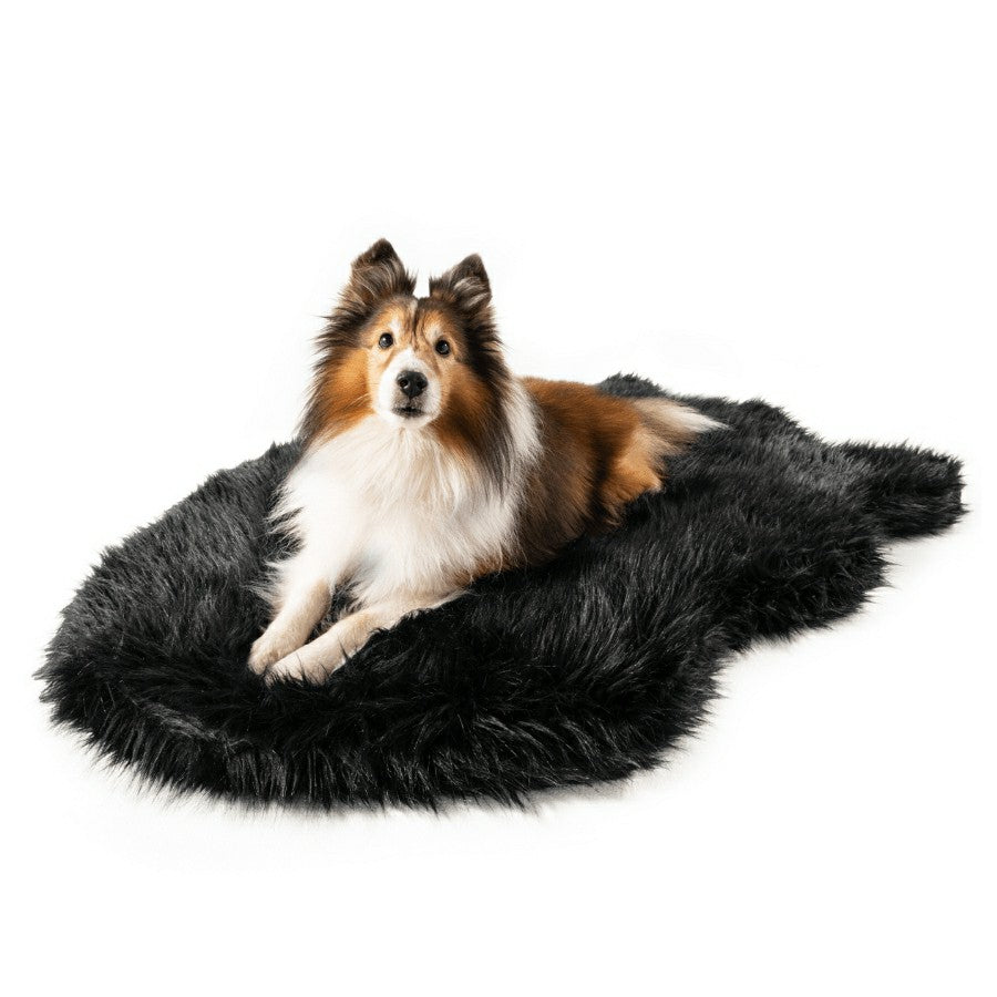 PupRug by Paw.com® Faux Fur Orthopedic Dog Bed - Curve Midnight Black | Plow & Hearth