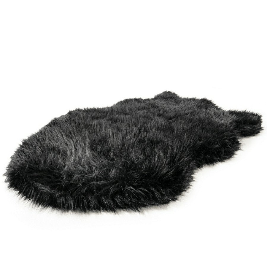 PupRug by Paw.com® Faux Fur Orthopedic Dog Bed - Curve Midnight Black | Plow & Hearth