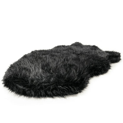 PupRug by Paw.com® Faux Fur Orthopedic Dog Bed - Curve Midnight Black | Plow & Hearth