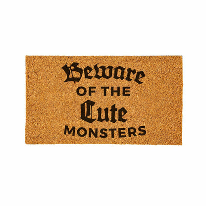 HALLOWEEN Coir Mat, "GEWARE OF THE CUTE MONSTERS",28"x16" | Plow & Hearth