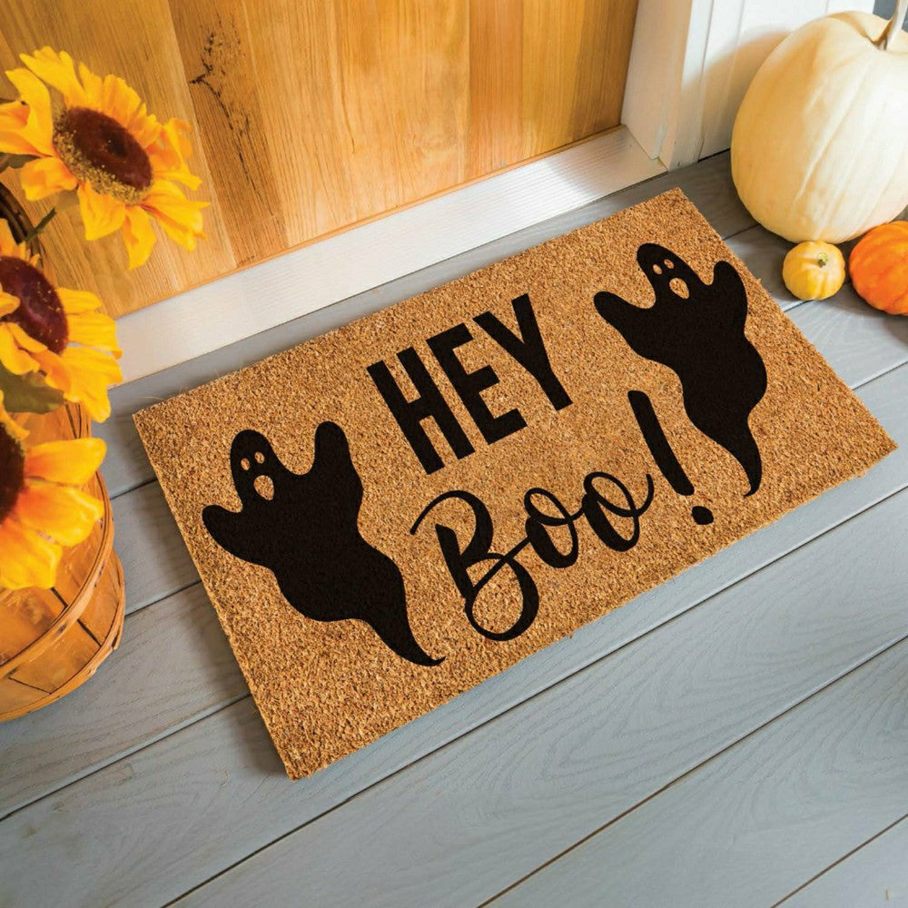 Hey Boo! Coir Doormat, 28"x16" | Plow & Hearth