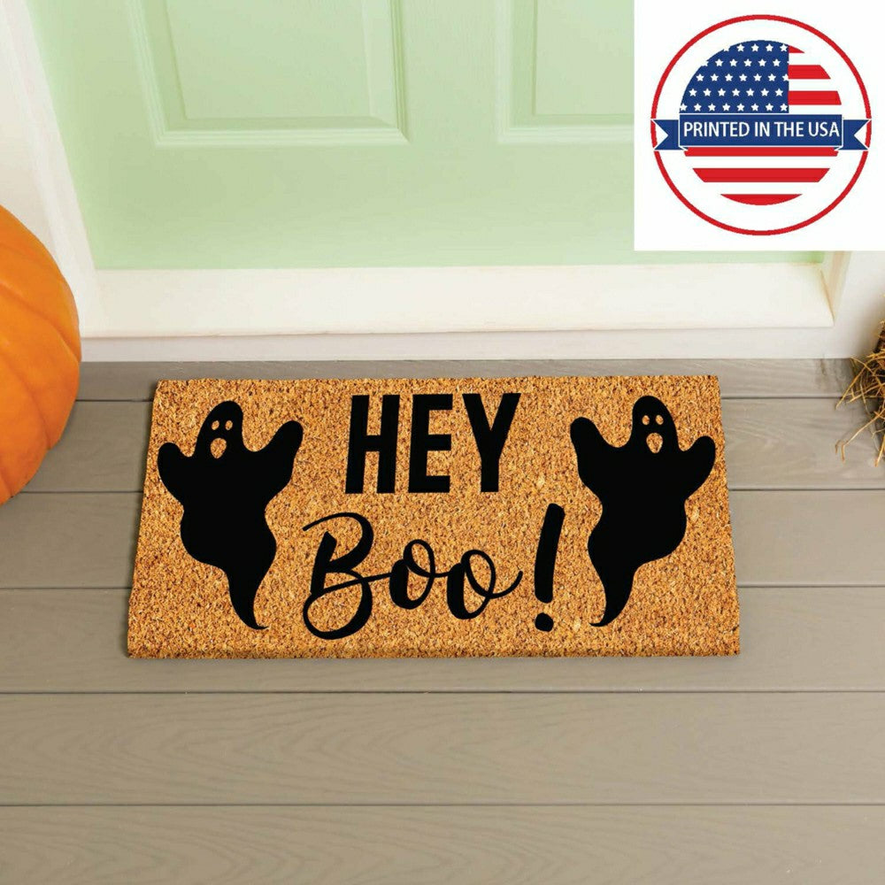 Hey Boo! Coir Doormat, 28"x16" | Plow & Hearth
