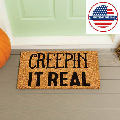 Creepin It Real Coir Doormat, 28"x16" | Plow & Hearth