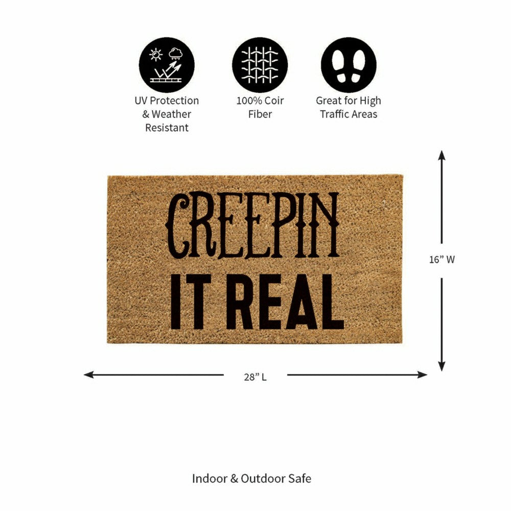 Creepin It Real Coir Doormat, 28"x16" | Plow & Hearth