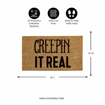 Creepin It Real Coir Doormat, 28"x16" | Plow & Hearth