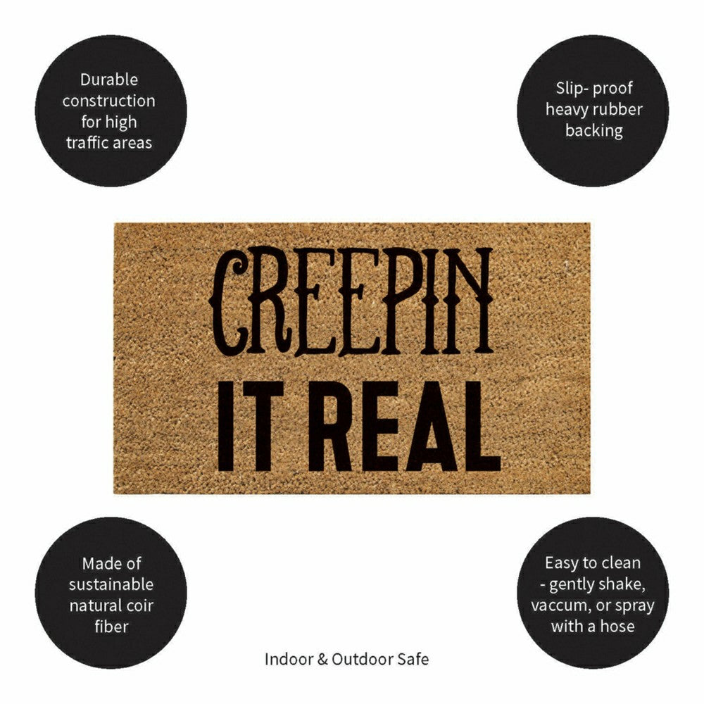 Creepin It Real Coir Doormat, 28"x16" | Plow & Hearth