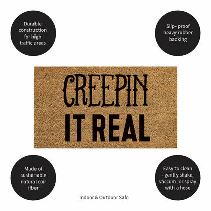 Creepin It Real Coir Doormat, 28"x16" | Plow & Hearth