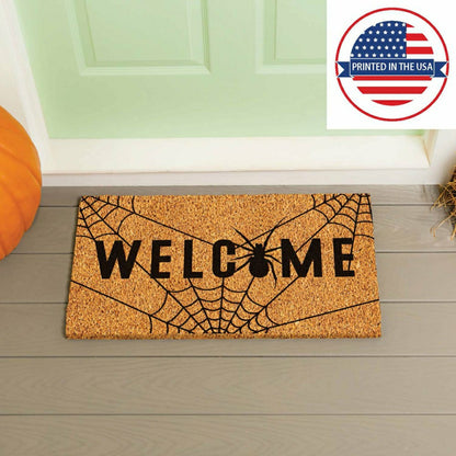 Spider Welcome Coir Doormat, 28"x16" | Plow & Hearth