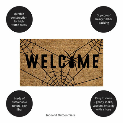 Spider Welcome Coir Doormat, 28"x16" | Plow & Hearth