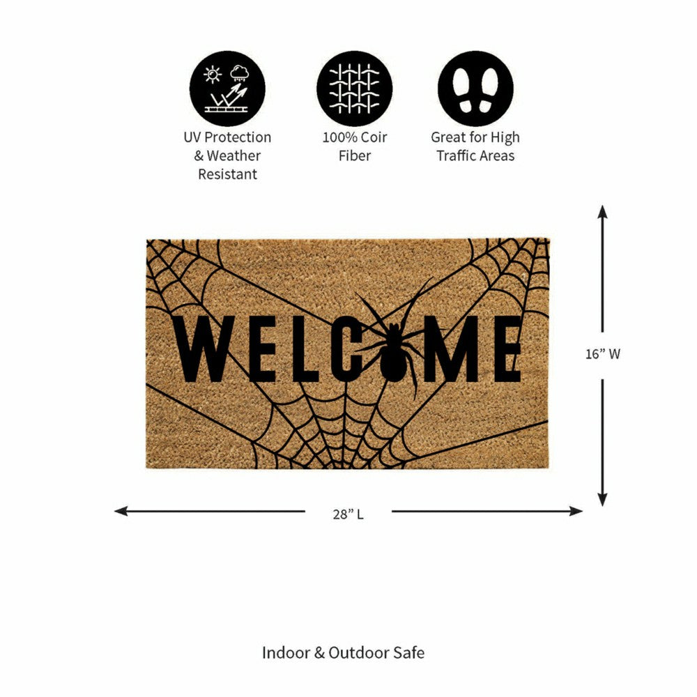 Spider Welcome Coir Doormat, 28"x16" | Plow & Hearth