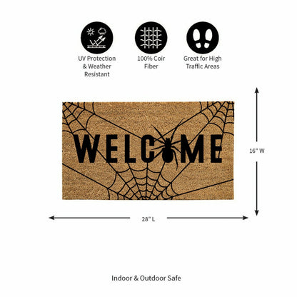 Spider Welcome Coir Doormat, 28"x16" | Plow & Hearth