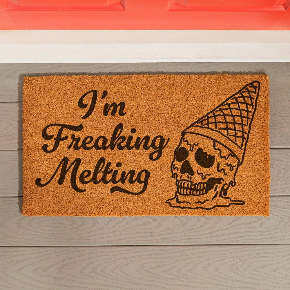 Summerween I'm Freaking Melting Coir Mat, 28"x16" | Plow & Hearth