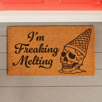 Summerween I'm Freaking Melting Coir Mat, 28"x16" | Plow & Hearth