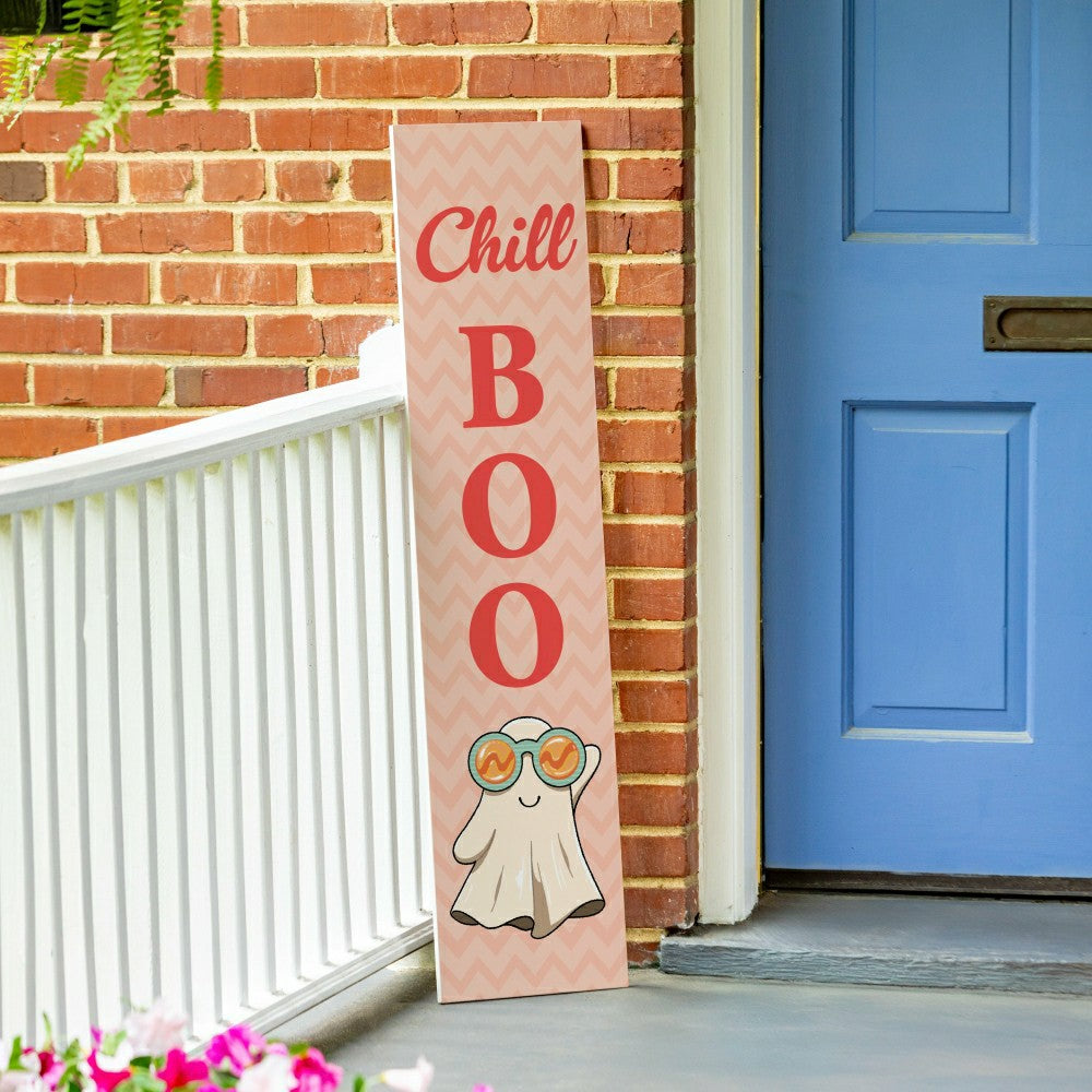 Summerween Porch Leaner, Ghostly "Chill Boo", 46"H | Plow & Hearth