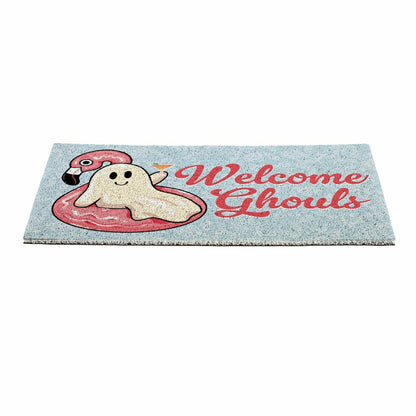 Summerween Welcome Ghouls PVC Mat, 28"x16” | Plow & Hearth