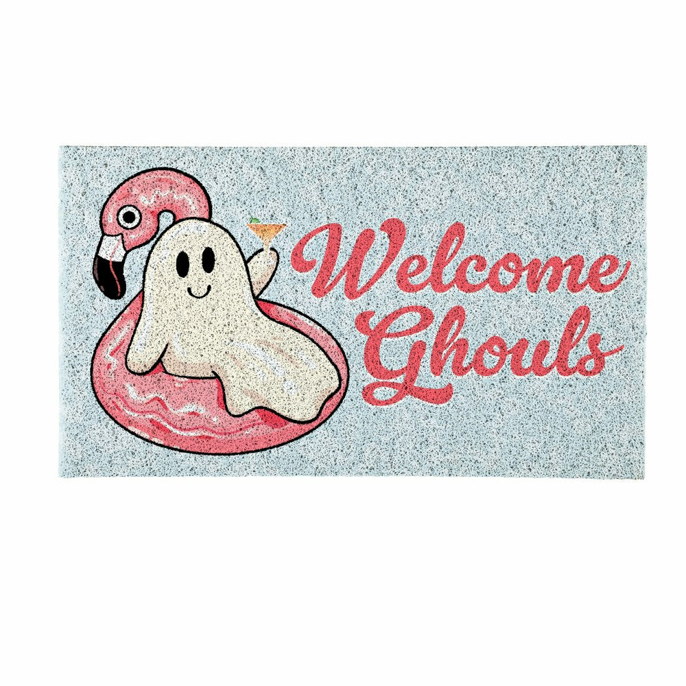 Summerween Welcome Ghouls PVC Mat, 28"x16” | Plow & Hearth