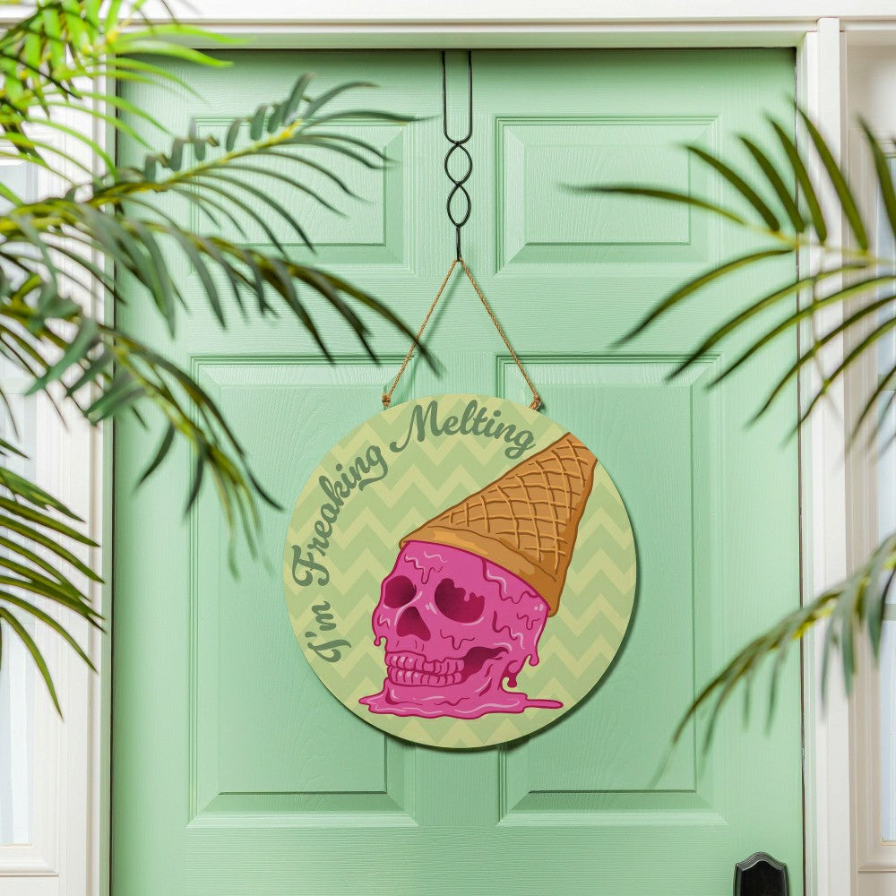 Summerween I'm Freakin' Melting, 18" Door Décor | Plow & Hearth