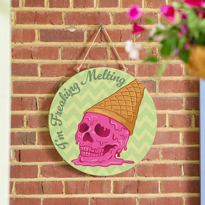 Summerween I'm Freakin' Melting, 18" Door Décor | Plow & Hearth