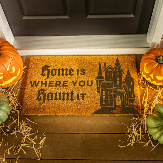 HALLOWEEN Coir Mat, "Home is WHERE YOU Haunt IT", 28"x16" | Plow & Hearth