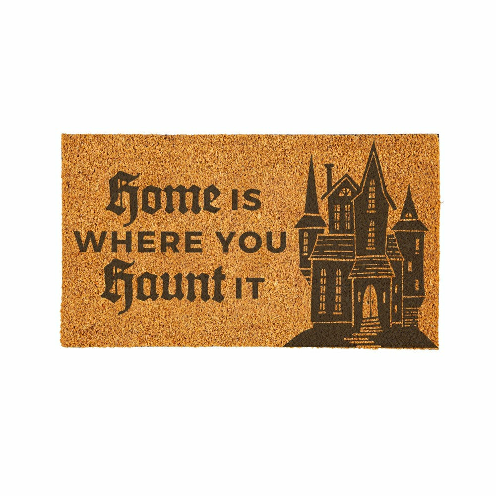 HALLOWEEN Coir Mat, "Home is WHERE YOU Haunt IT", 28"x16" | Plow & Hearth