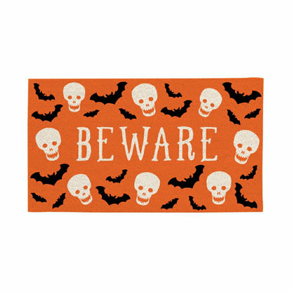 Be Ware Spooky PVC Trapper Doormat, 28"x16" | Plow & Hearth