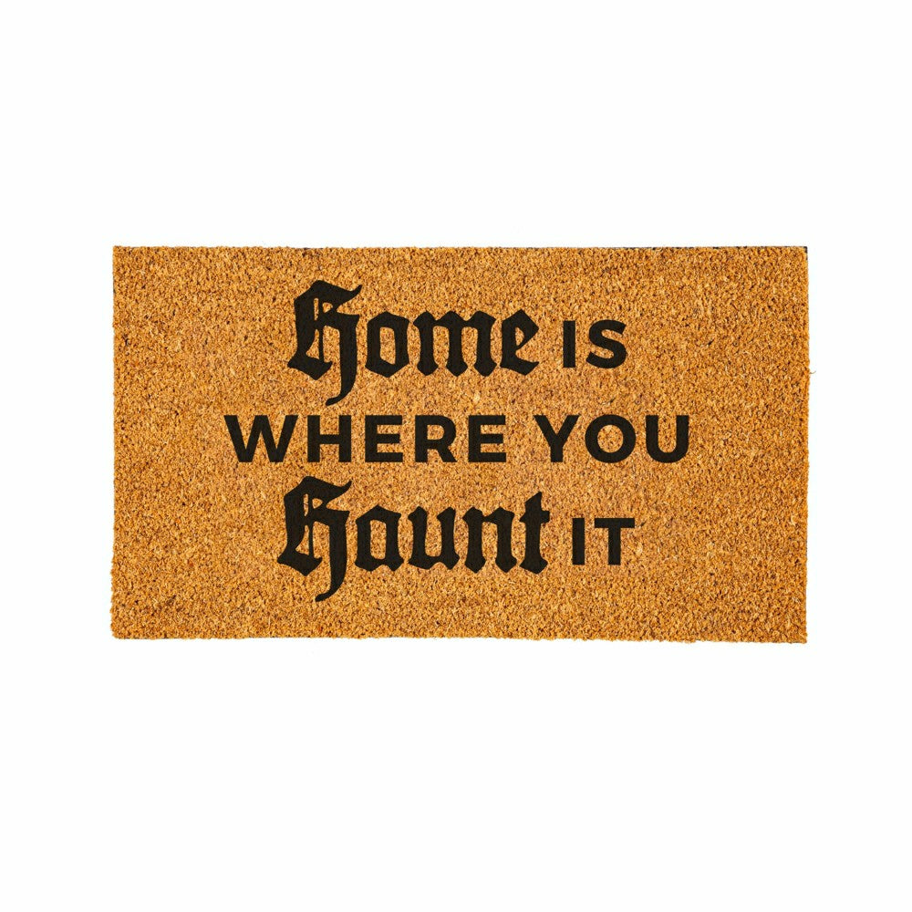 Home is Where You Haunt It Coir Doormat, 28"x16" | Plow & Hearth