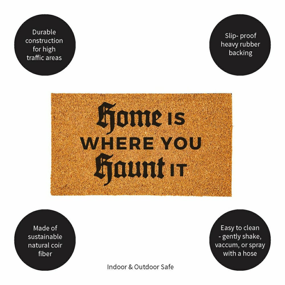 Home is Where You Haunt It Coir Doormat, 28"x16" | Plow & Hearth