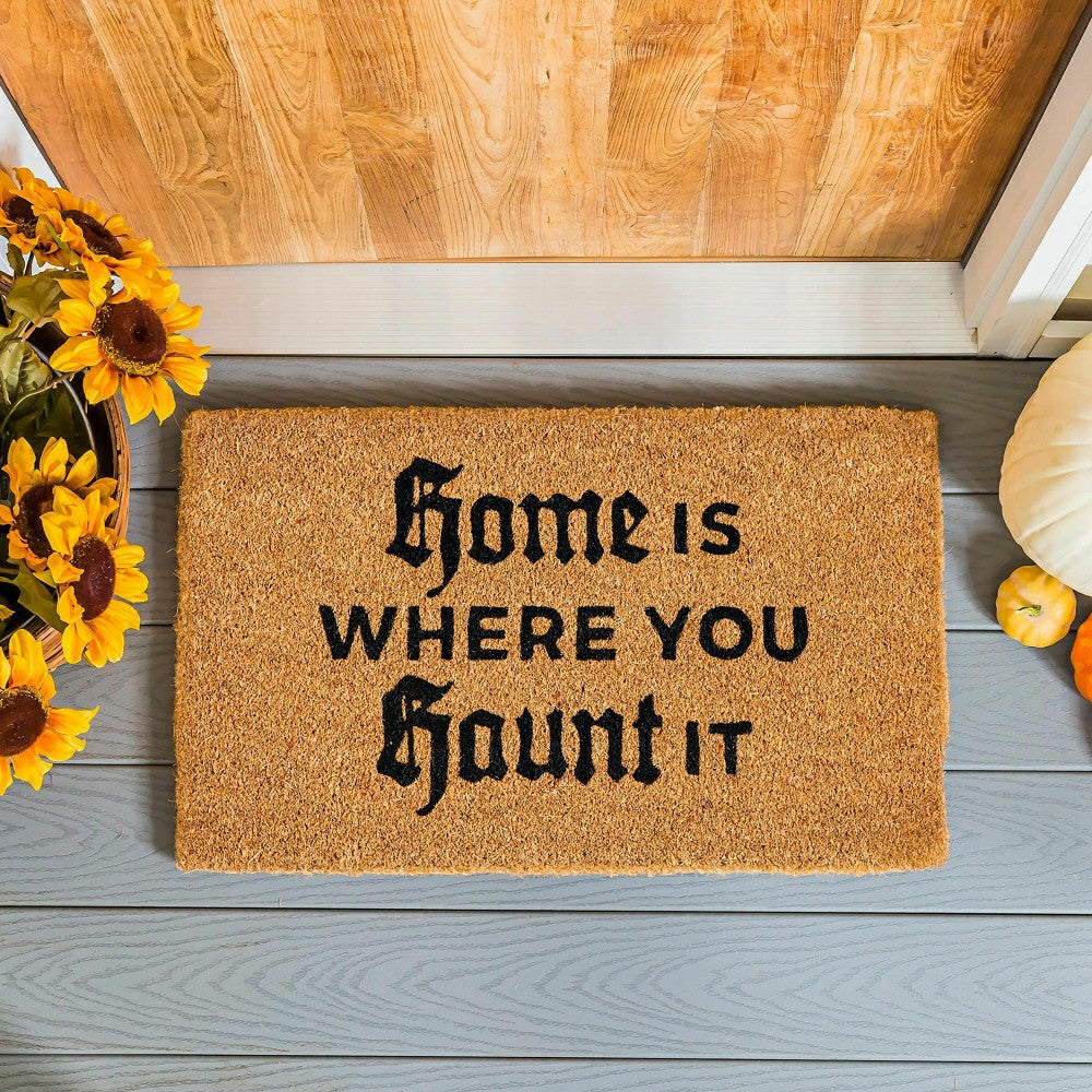 Halloween Greeting Coir Mat, Home Is Where You Haunt Is | Plow & Hearth