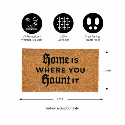 Halloween Greeting Coir Mat, Home Is Where You Haunt Is | Plow & Hearth