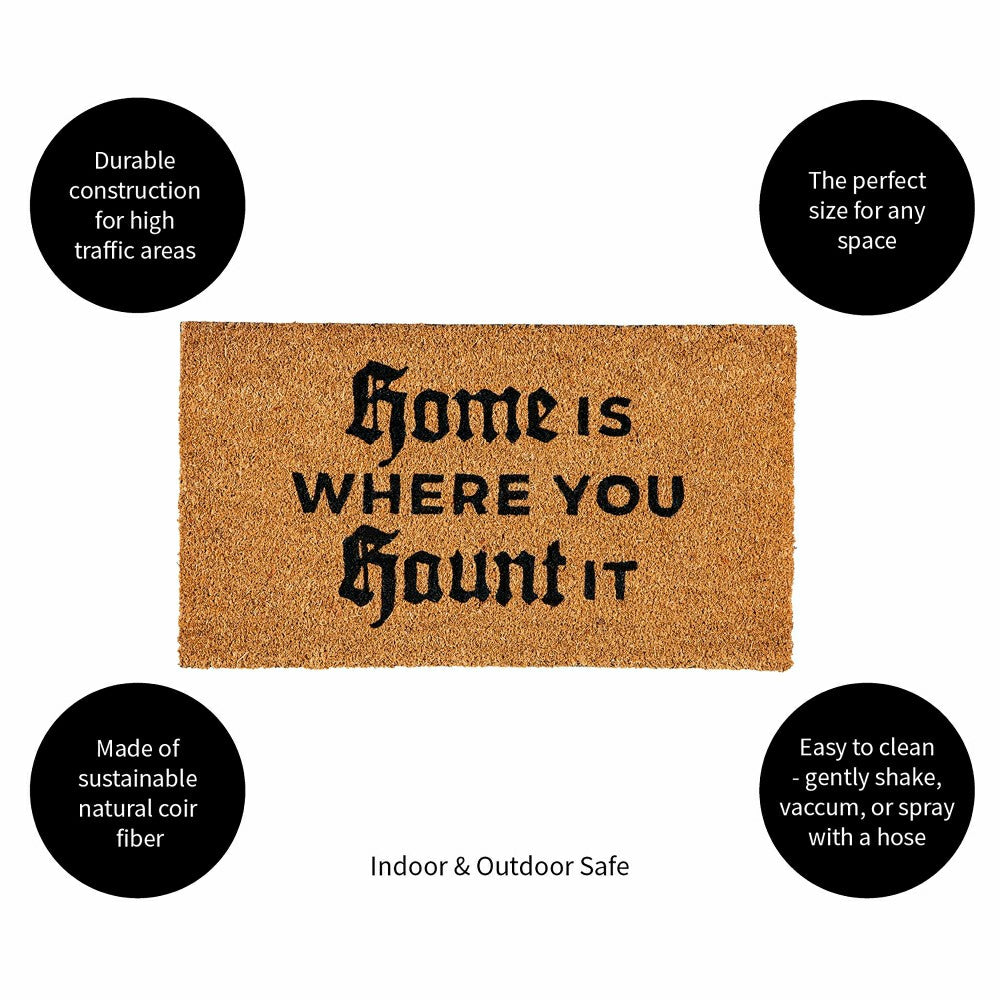 Halloween Greeting Coir Mat, Home Is Where You Haunt Is | Plow & Hearth