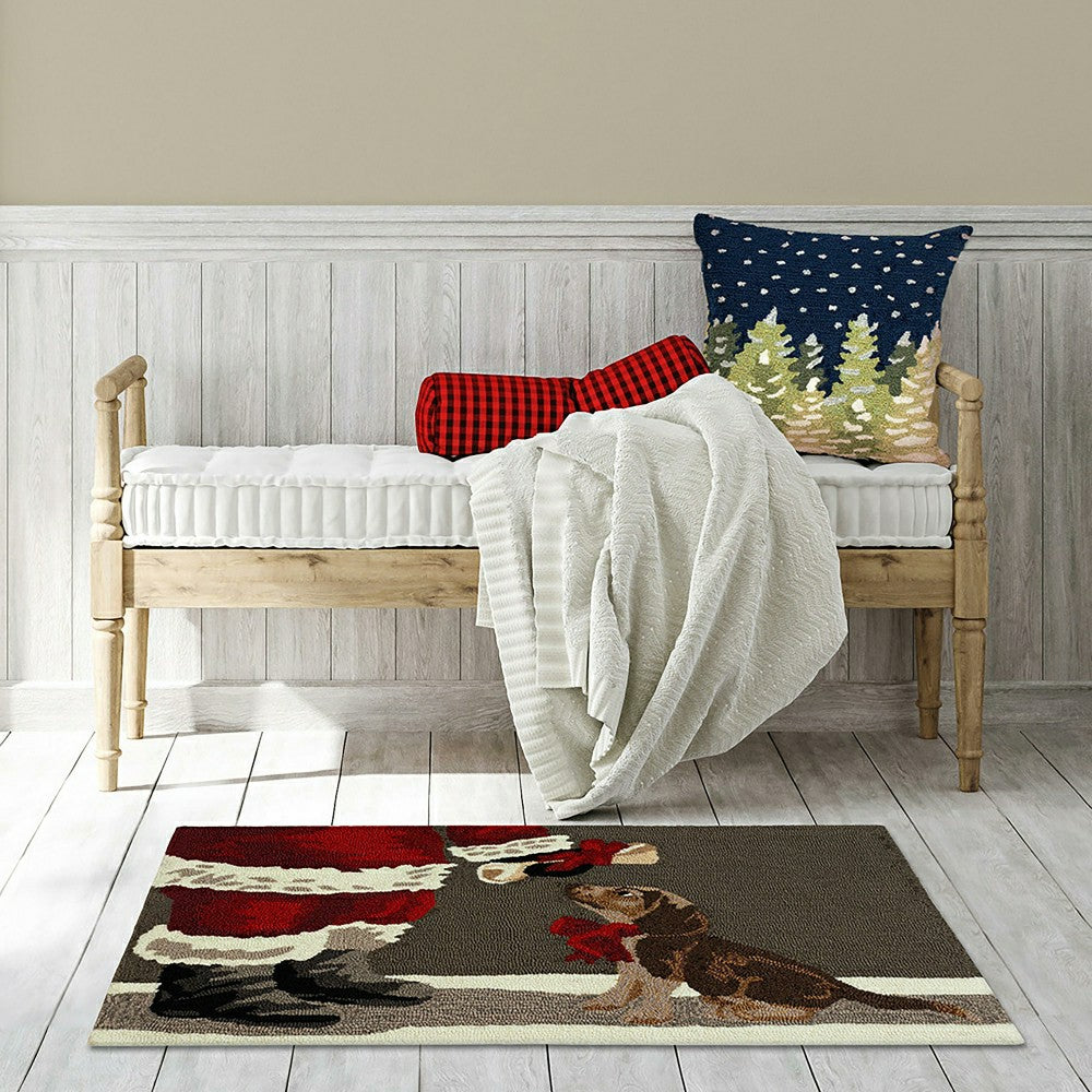 Indoor/Outdoor Hand-Hooked Good Dog Accent Rug, 24" x 36" | Plow & Hearth
