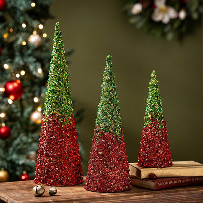 Heartfelt Cheer Table Décor Glitter Conical Paper Set | Plow & Hearth