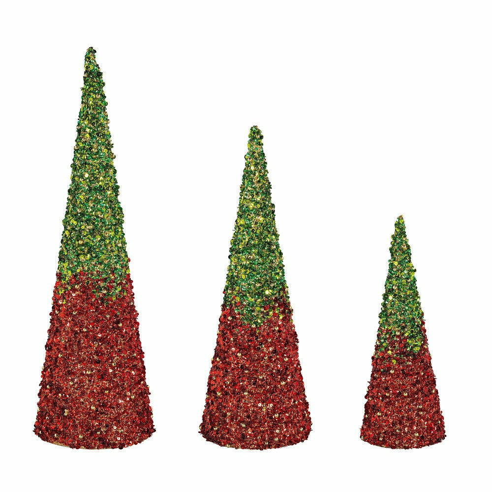 Heartfelt Cheer Table Décor Glitter Conical Paper Set | Plow & Hearth