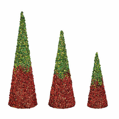 Heartfelt Cheer Table Décor Glitter Conical Paper Set | Plow & Hearth